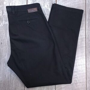 Brax Everest Chino Pants Mens 38x33 Black Flat Front Straight Leg Trousers
